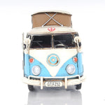 Old Modern Handicrafts Volkswagen Camp Bus – Handmade Iron Hippie Van with Rolling Wheels, 11.5" Long