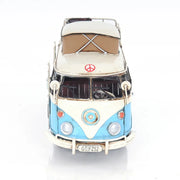 Old Modern Handicrafts Volkswagen Camp Bus – Handmade Iron Hippie Van with Rolling Wheels, 11.5