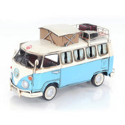 Old Modern Handicrafts Volkswagen Camp Bus – Handmade Iron Hippie Van with Rolling Wheels, 11.5
