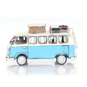 Old Modern Handicrafts Volkswagen Camp Bus – Handmade Iron Hippie Van with Rolling Wheels, 11.5