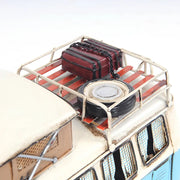 Old Modern Handicrafts Volkswagen Camp Bus – Handmade Iron Hippie Van with Rolling Wheels, 11.5