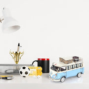 Old Modern Handicrafts Volkswagen Camp Bus – Handmade Iron Hippie Van with Rolling Wheels, 11.5