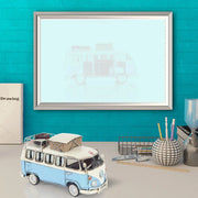 Old Modern Handicrafts Volkswagen Camp Bus – Handmade Iron Hippie Van with Rolling Wheels, 11.5
