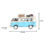 Old Modern Handicrafts Volkswagen Camp Bus – Handmade Iron Hippie Van with Rolling Wheels, 11.5