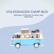 Old Modern Handicrafts Volkswagen Camp Bus – Handmade Iron Hippie Van with Rolling Wheels, 11.5