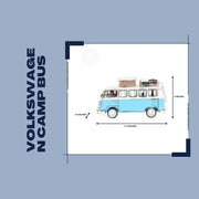 Old Modern Handicrafts Volkswagen Camp Bus – Handmade Iron Hippie Van with Rolling Wheels, 11.5