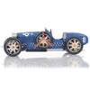 Bugatti Type 35 Model Car 4" – Handmade Iron Racing Vehicle with Rolling Wheels By Old Modern Handicrafts