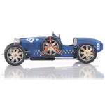 Bugatti Type 35 Model Car 4" – Handmade Iron Racing Vehicle with Rolling Wheels By Old Modern Handicrafts