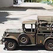 Old Modern Handicrafts Vintage Dodge M42 Command Truck – Handmade 1:14 Iron Military Model, 13.5
