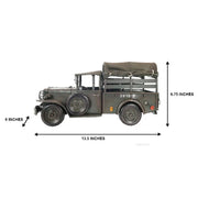 Old Modern Handicrafts Vintage Dodge M42 Command Truck – Handmade 1:14 Iron Military Model, 13.5