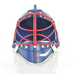 Decorative Baseball Helmet 8" Tall – Blue & White Iron – Sports Fan Display By Old Modern Handicrafts