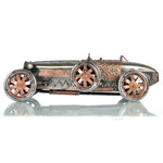 Bugatti Type 35 1924 – 4.25 Inch Height – Silver and Bronze Race Car Replica By Old Modern Handicrafts
