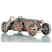 Bugatti Type 35 1924 – 4.25 Inch Height – Silver and Bronze Race Car Replica By Old Modern Handicrafts