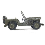 Old Modern Handicrafts 1945 Willys CJ-2A Overland Jeep Model – Handmade Iron Open Frame Design, 11.5" Length
