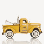 1926 Tow Truck Model – Handmade Iron Collectible – Yellow Vintage Decor Old Modern Handicrafts