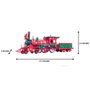 Holiday Train Model – Handmade Metal Red Locomotive and Caboose