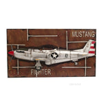 Old Modern Handicrafts 1943 Mustang P-51 3D Metal Wall Art Frame Handmade Iron Aircraft Decor 43.5 Inch