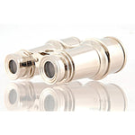 Brass Binoculars 5" H – Shiny Nickel Finish – 8x Magnification with Leather Case By Old Modern Handicrafts