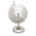 Metal Globe – Brass with Nickel Finish – 13 Inch Decorative Globe for Home Office By Old Modern Handicrafts