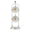 Brass Double-Faced Clock – See Through Center – 10.5 Inch Nickel Finish