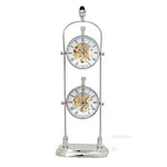 Double-Faced Brass Clock – 10.5" See Through Design – Nickel Finish By Old Modern Handicrafts