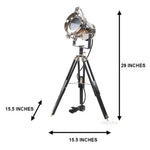 29 Inch Height Alum Spot Light – Wooden Stand Floor Lamp for Living Room