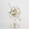 Aluminum Armillary Sphere – 12.5 Inch – Shiny Nickel Finish Decorative Globe