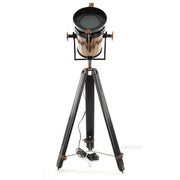 Floor Spotlight Lamp – 65.5 Inch Height – Aluminum Steel with Wooden Stand