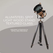 Textured Glass Floor Spotlight – 65.5 Inch Height – Aluminum Steel Stand Lamp