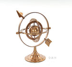 Brass Armillary Sculpture – Rotating Globe with Zodiac Symbols – 8