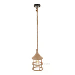 Rope Pendant Lamp – 47 Inch Height – Enclosed Hemp Rope Cage Ceiling Light By Old Modern Handicrafts