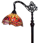 Amora Lighting Tiffany Style Dragonfly Reading Floor Lamp 62 Inch