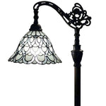 Amora Lighting Tiffany Style Floor Lamp – 62 Inch Tall Handcrafted Stained Glass with Adjustable Shade and Bronze Base