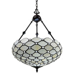 Amora Lighting  Tiffany Style 3 Lights White Ceiling Hanging Pendant Lamp 18" Wide