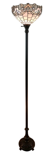 Handcrafted Tiffany Floor Lamp – White Torchiere by Amora Lighting