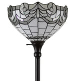 72 Inch Tiffany Stained Glass Floor Lamp – White Accent