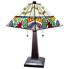 Amora Lighting Tiffany Style Table Lamp Banker Mission 22 Inch Tall & 14 Inches Diameter