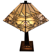 Amora Lighting Tiffany Style White Mission Table Lamp 22