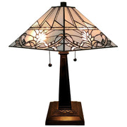 Amora Lighting Tiffany Style White Mission Table Lamp 22
