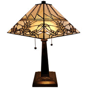 Amora Lighting Tiffany Style White Mission Table Lamp 22