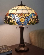 Amora Lighting Tiffany Style Multi-Colored Table Lamp