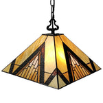 Amora Lighting Tiffany Style Mission 2-light Pendant Lamp 14" Wide