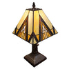 Amora Lighting Tiffany Style Table Lamp Banker Mission 14.5" Tall & 8" Diameter
