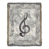 Music Note & Flowers Treble Clef Throw Blanket – 50x60