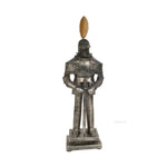 Old Modern Handicrafts Medieval Armor Suit – Handmade Iron Knight Model with Sword & Plume, 21” Tall
