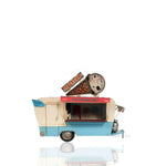 Old Modern Handicrafts 1966 Ice Cream Trailer – Handmade Metal Model, Vintage Signage, Blue & Cream, 9.5”