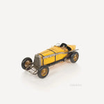 Old Modern Handicrafts Alfa Romeo P2 Racing Car Model – Handmade Iron Collectible in Yellow, 13”