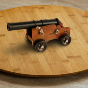 Iron Warship Cannon Model – Handmade Vintage Decor 6 Inch