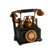 Iron Telephone Coin Bank – Handmade Vintage Decor 8.5 Inch