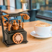 Retro Telephone Coin Bank – Handmade Iron Display 8.5 Inch